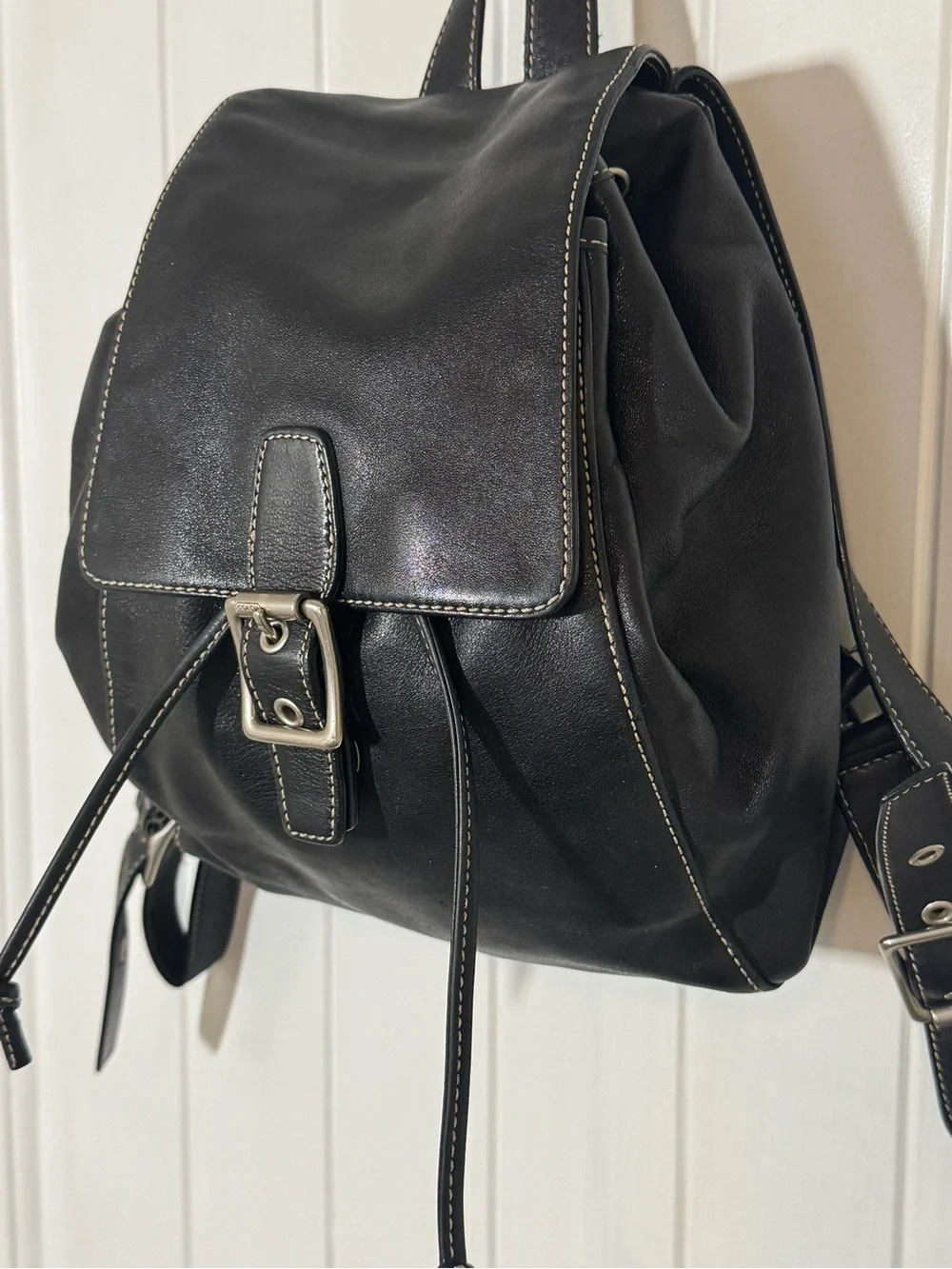 Coach 9569 Legacy Black Leather Drawstring Mini Backpack